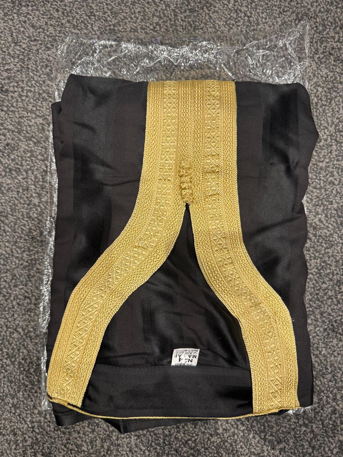 Black & Gold Moroccan Thobe